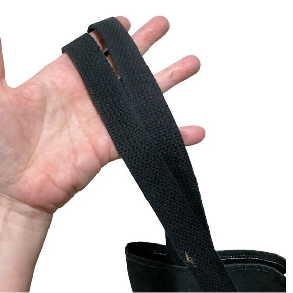 Red Fox on Black Polyester Canvas Tote Bag 18”x18” - Picture 4 of 7